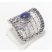 Ring 925 Sterling Silver Natural Lapis Lazuli Gem Stone Engraved Handmade E202
